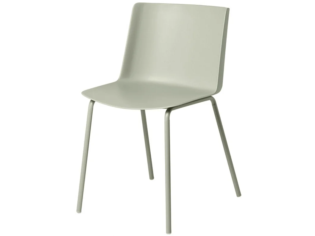 Chaise moderne en polypropylène et métal Kova-Couleur Vert amande