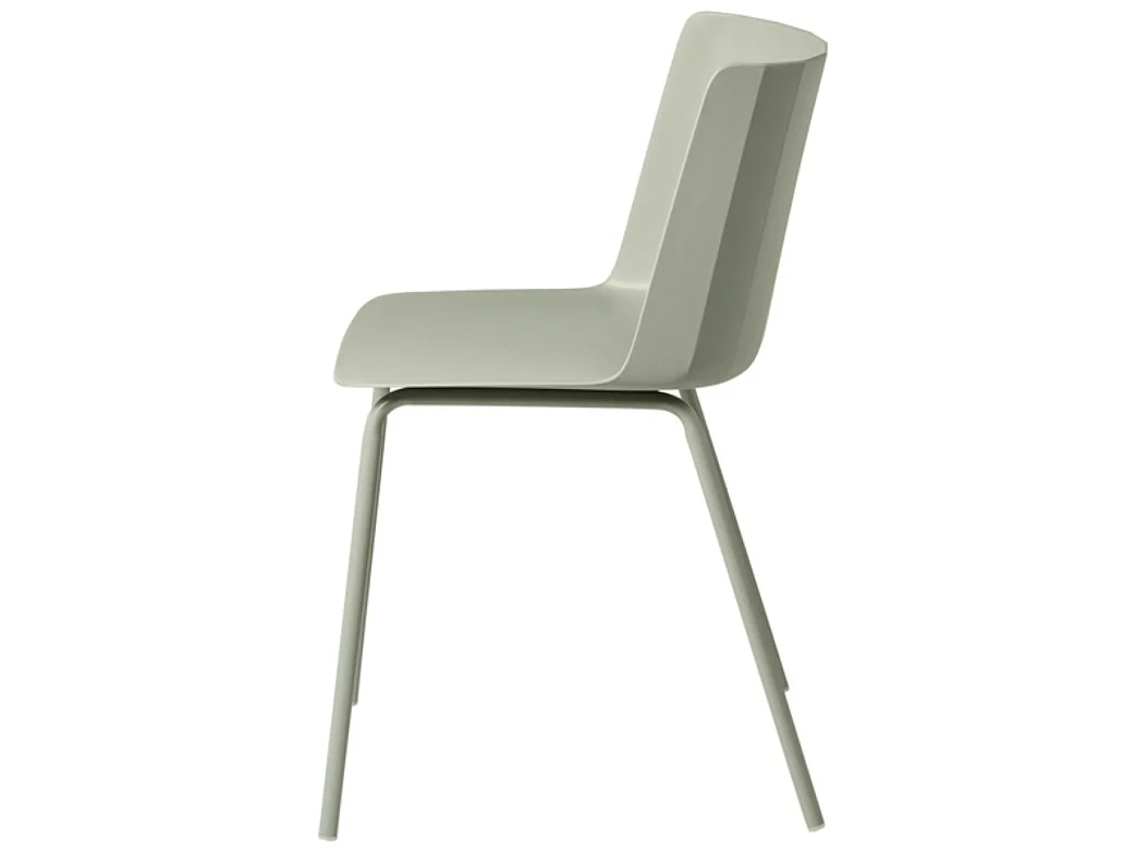 Chaise moderne en polypropylène et métal Kova-Couleur Vert amande