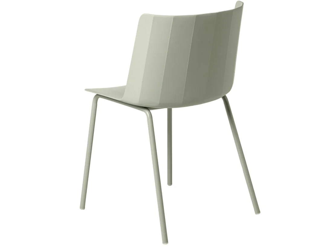 Chaise moderne en polypropylène et métal Kova-Couleur Vert amande