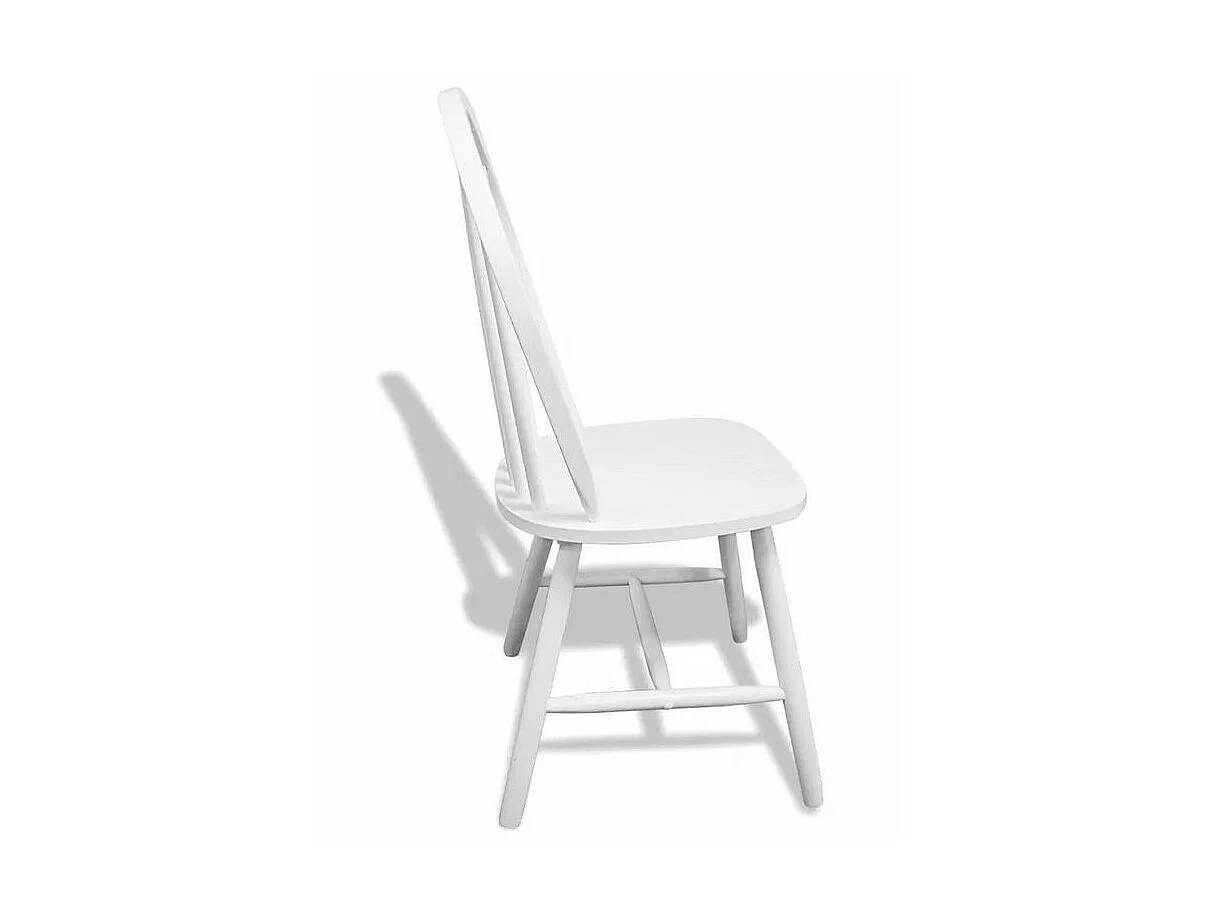 Chaise de salle à manger bois massif blanc Bloum - Lot de 4