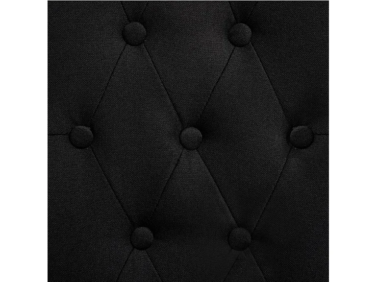 Chaise capitonnée tissu noir et pieds bois noir Neta - Lot de 4