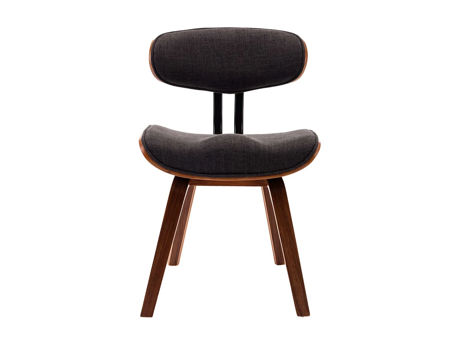 Chaise en bois marron et tissu gris Pride - Lot de 4