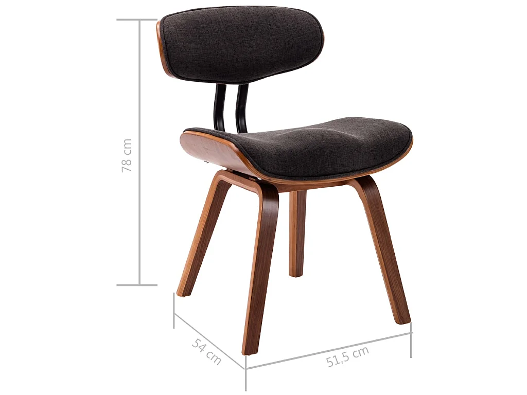 Chaise en bois marron et tissu gris Pride - Lot de 4