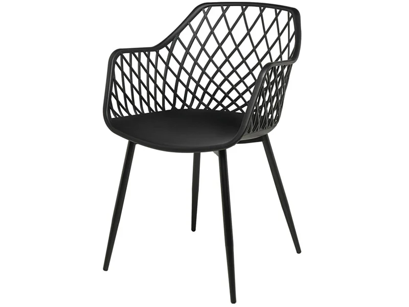 Chaise avec accoudoirs polypropylène karlo-Couleur Noir