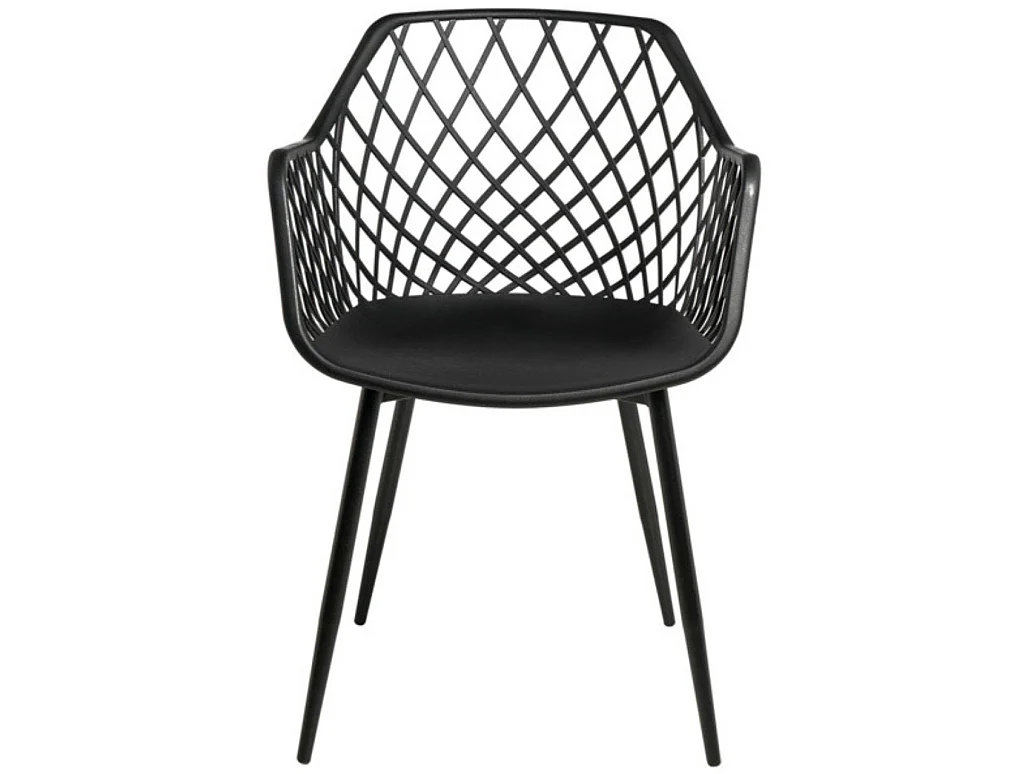 Karlo polypropyleen stoel met armleuningen-Kleur Zwart