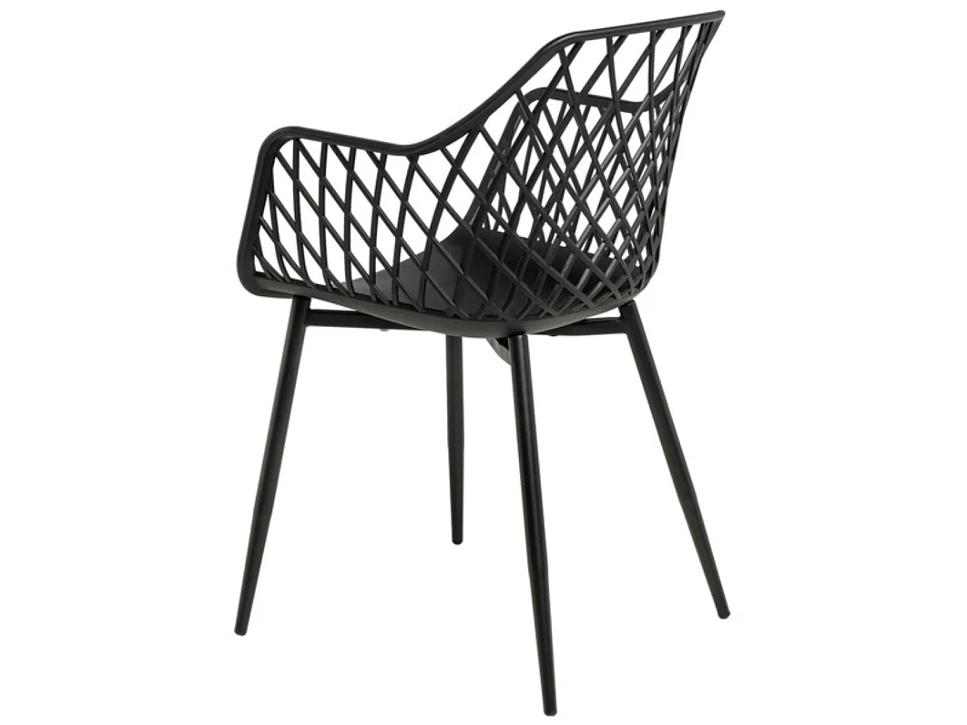 Karlo polypropyleen stoel met armleuningen-Kleur Zwart