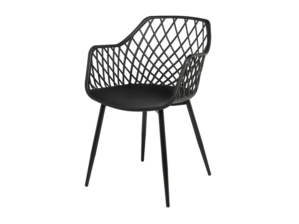Chaise avec accoudoirs polypropylène karlo-Couleur Noir