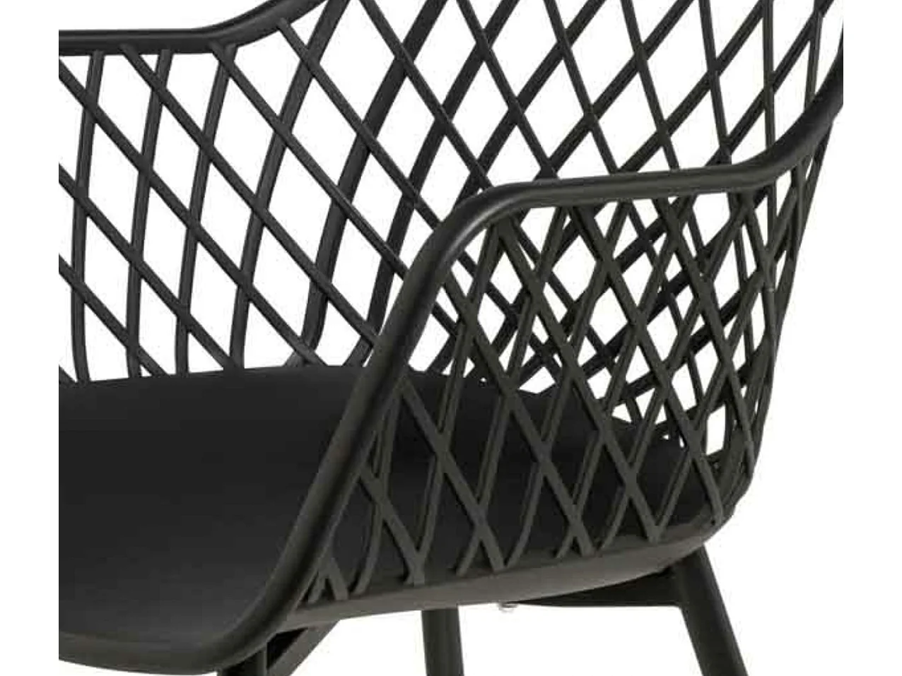 Karlo polypropyleen stoel met armleuningen-Kleur Zwart