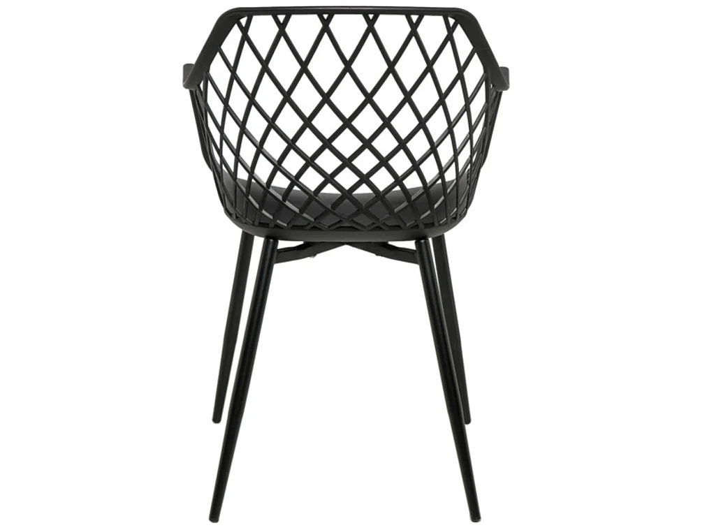 Karlo polypropyleen stoel met armleuningen-Kleur Zwart