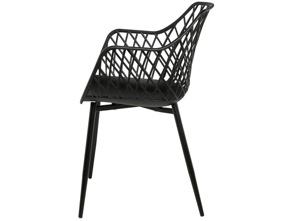 Karlo polypropyleen stoel met armleuningen-Kleur Zwart