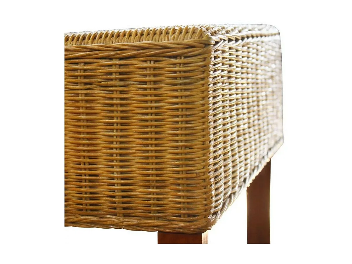 Chaise rotin clair et pieds manguier massif Kaleb - Lot de 2