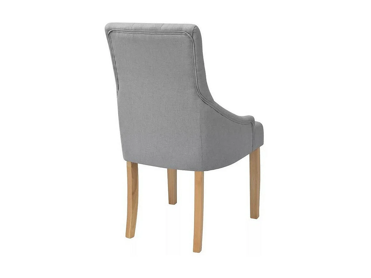 Chaise tissu gris clair et pieds chêne massif Natto - Lot de 4