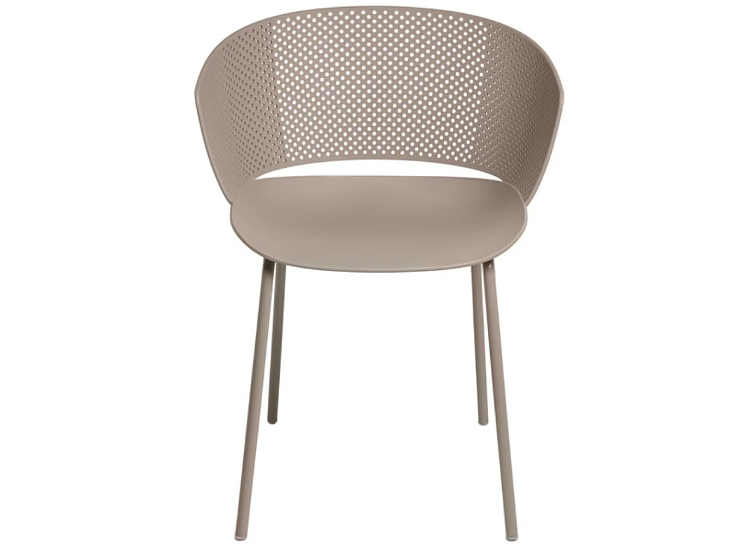 Chaise moderne avec accoudoirs en polypropylène et métal Nova-Couleur Beige