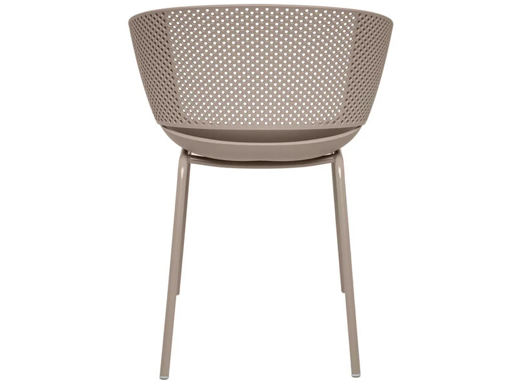 Chaise moderne avec accoudoirs en polypropylène et métal Nova-Couleur Beige