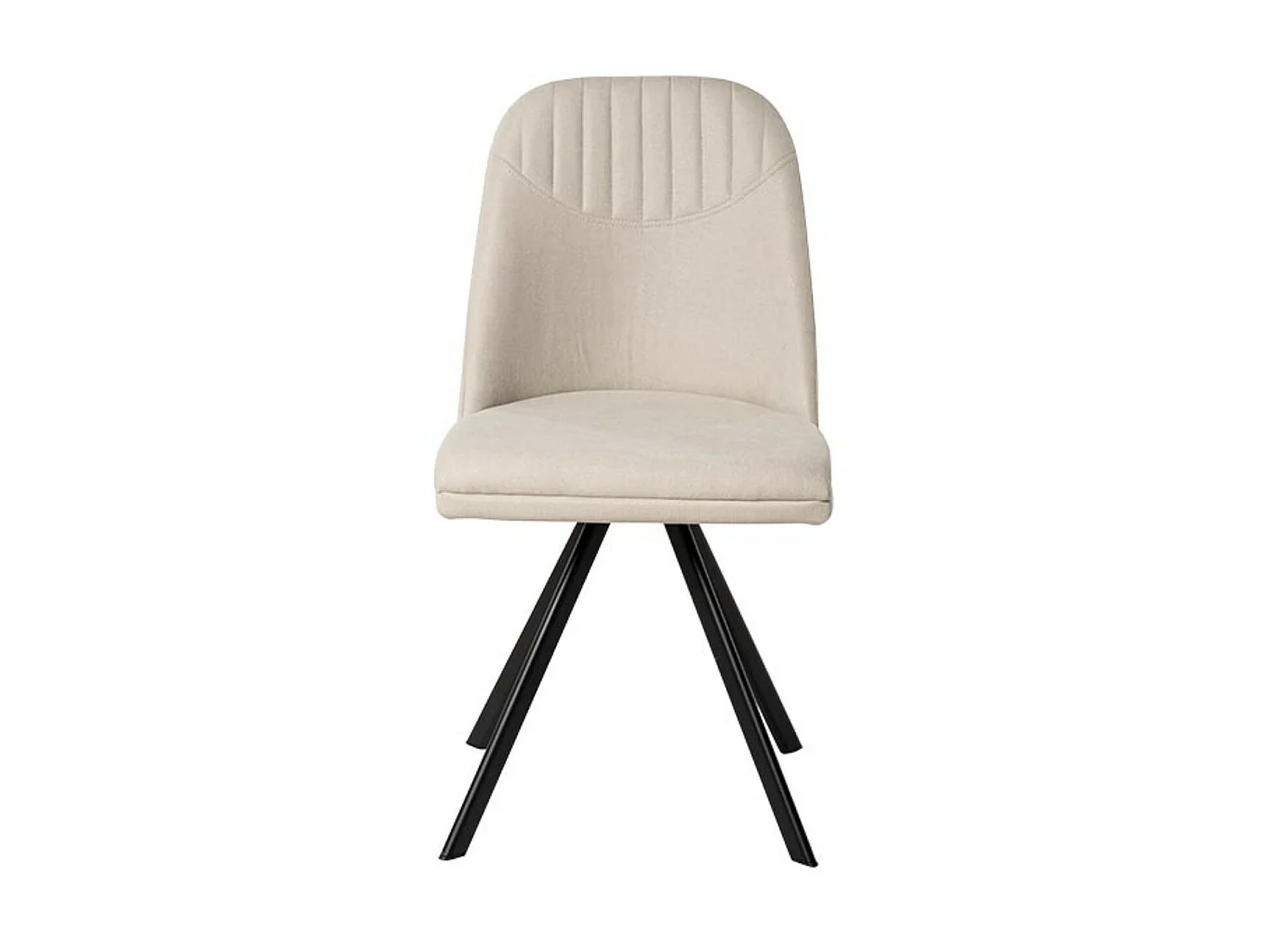 Chaise pivotante Kriza à 180º en tissu avec pieds en métal noir – Design contemporain-Couleur Beige clair