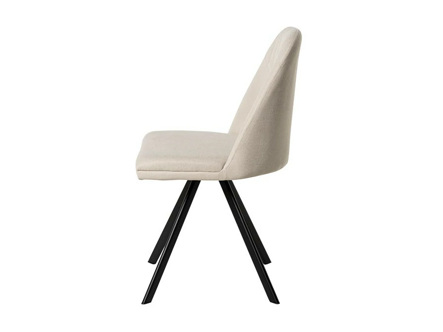 Chaise pivotante Kriza à 180º en tissu avec pieds en métal noir – Design contemporain-Couleur Beige clair