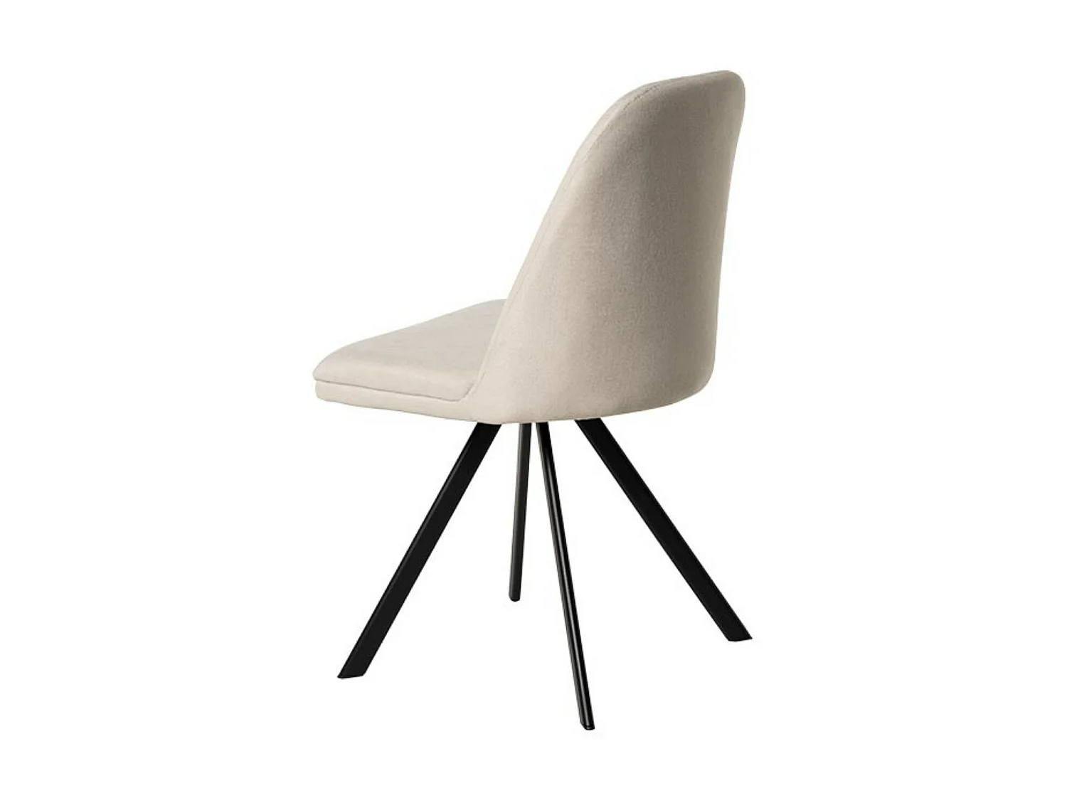 Chaise pivotante Kriza à 180º en tissu avec pieds en métal noir – Design contemporain-Couleur Beige clair
