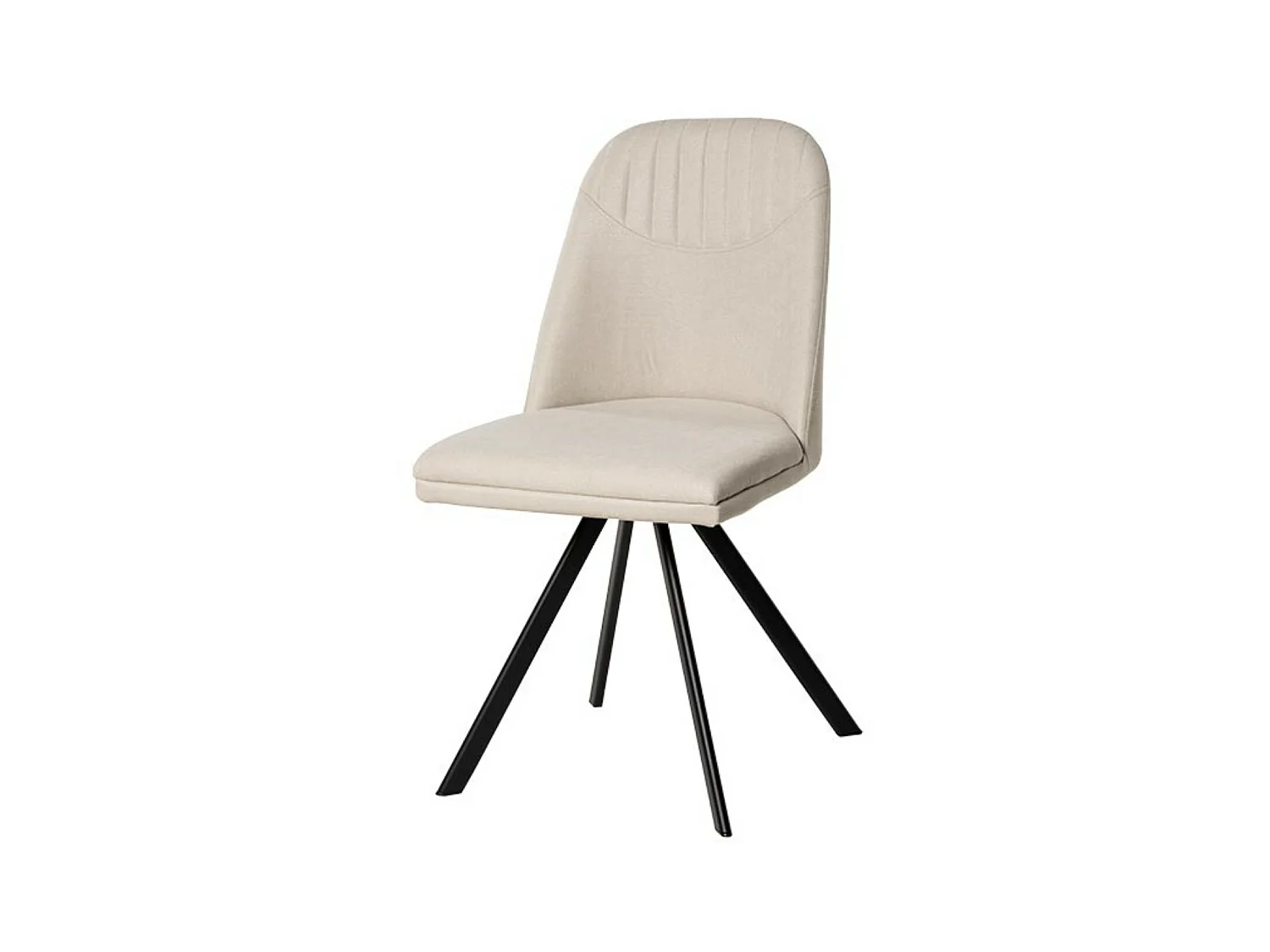 Chaise pivotante Kriza à 180º en tissu avec pieds en métal noir – Design contemporain-Couleur Beige clair