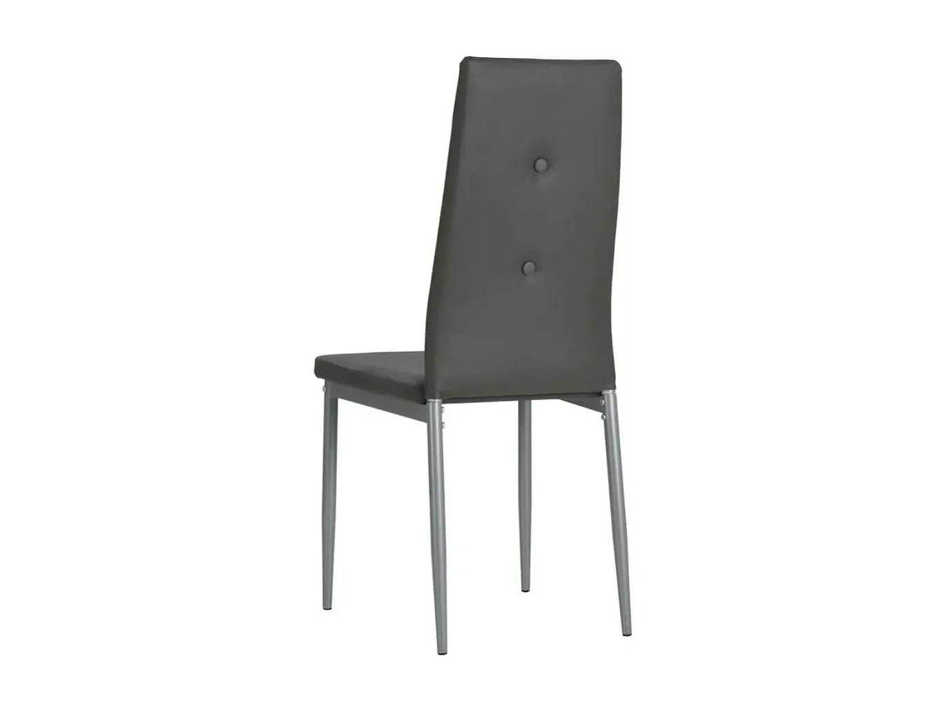 Chaise à manger similicuir gris et pieds métal noir Mikarel - Lot de 6