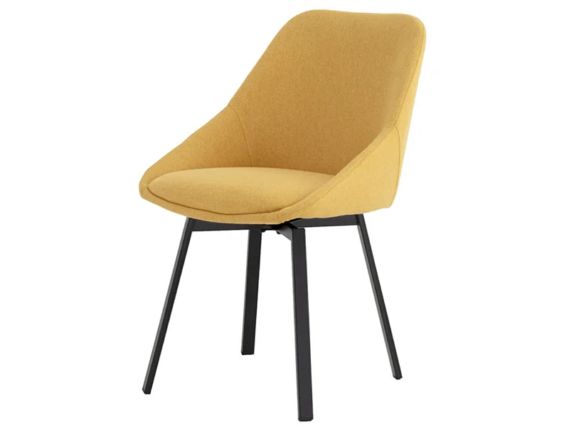 Chaise pivotante à 180º avec retour automatique Melina-Couleur Jaune curry