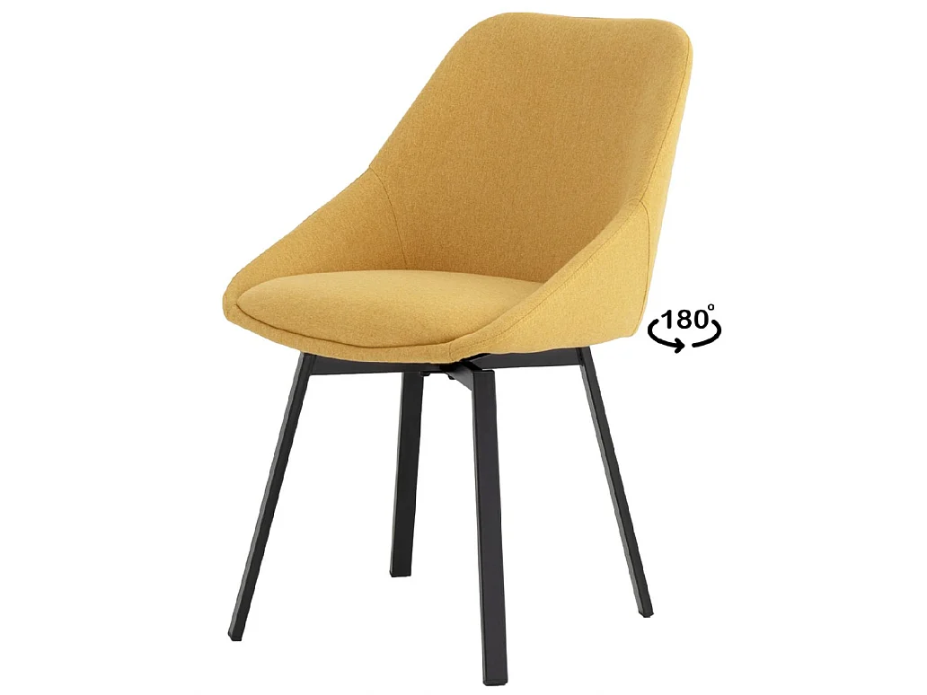 Chaise pivotante à 180º avec retour automatique Melina-Couleur Jaune curry