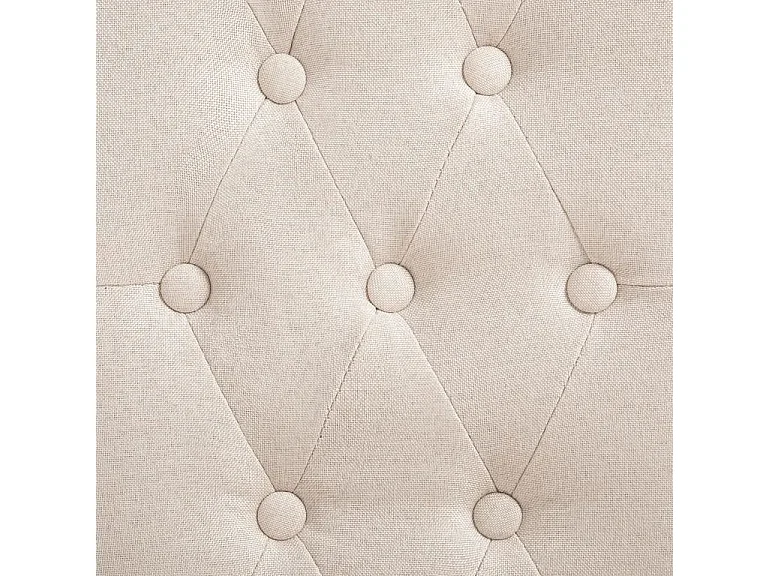 Chaise capitonnée tissu crème et bois noir Neta - Lot de 2