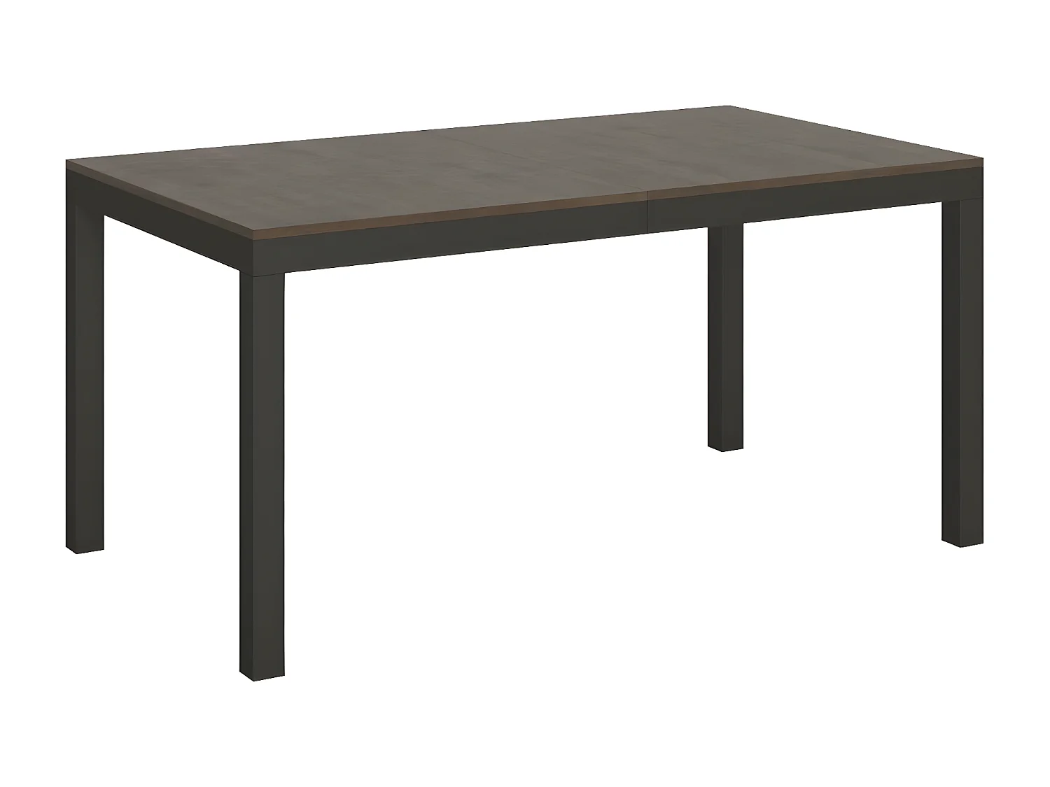 Mesa de comedor rectangular Evy 160 cm de madera oscura y metal antracita