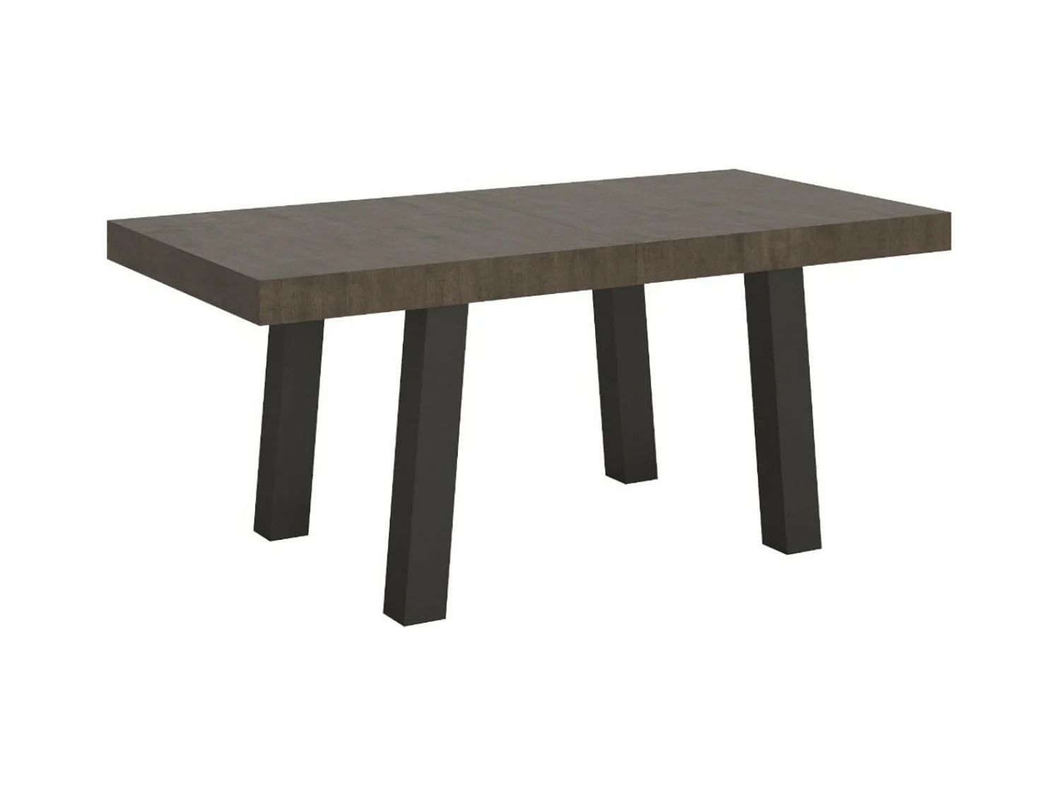 Table à manger rectangulaire bois foncé et pieds métal anthracite Bidy 180cm