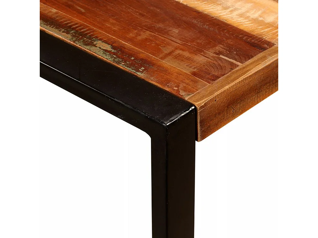 Table à manger bois reconditionné et pieds acier noir Unik 180cm
