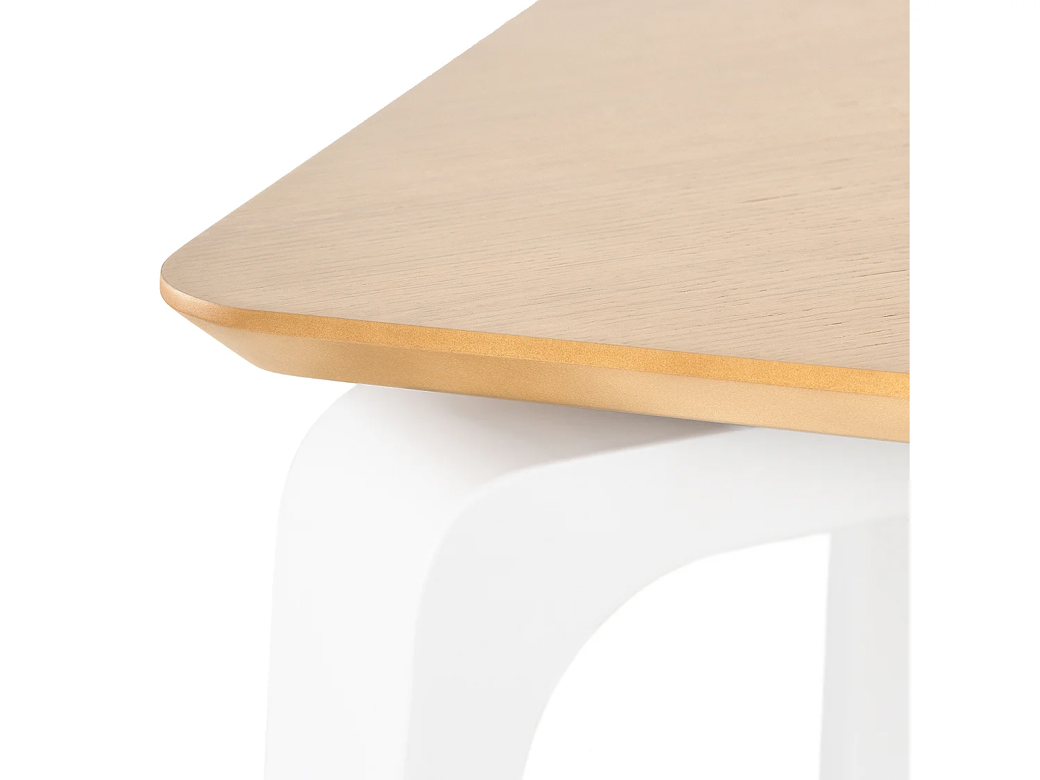 Table rectangulaire Spinak en chêne clair et pieds laqués – Sobriété et élégance naturelle-Couleur Naturel/Blanc