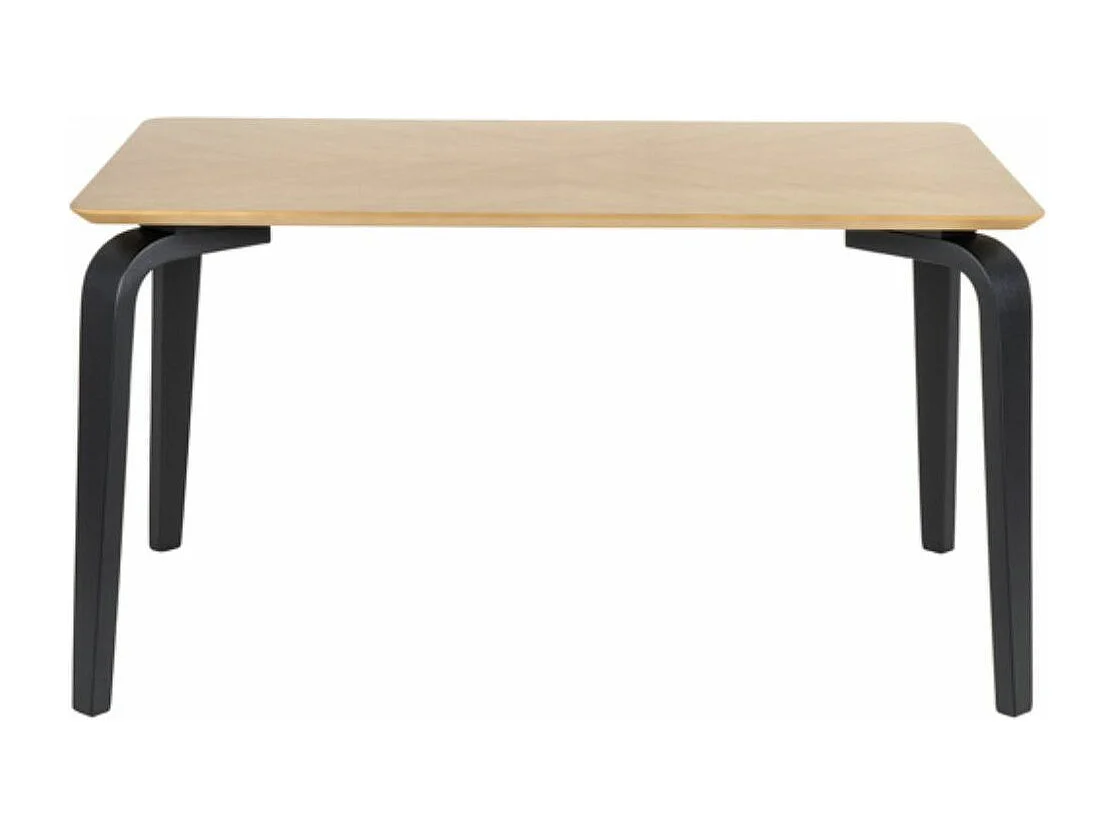 Table rectangulaire Spinak en chêne clair et pieds laqués – Sobriété et élégance naturelle-Couleur Naturel/Blanc