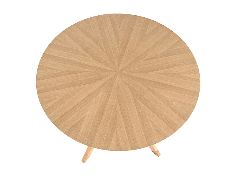 Table à manger ronde Kamila en chêne ou noyer – Harmonie de charme et style naturel-Couleur Naturel-Diamètre 120 cm