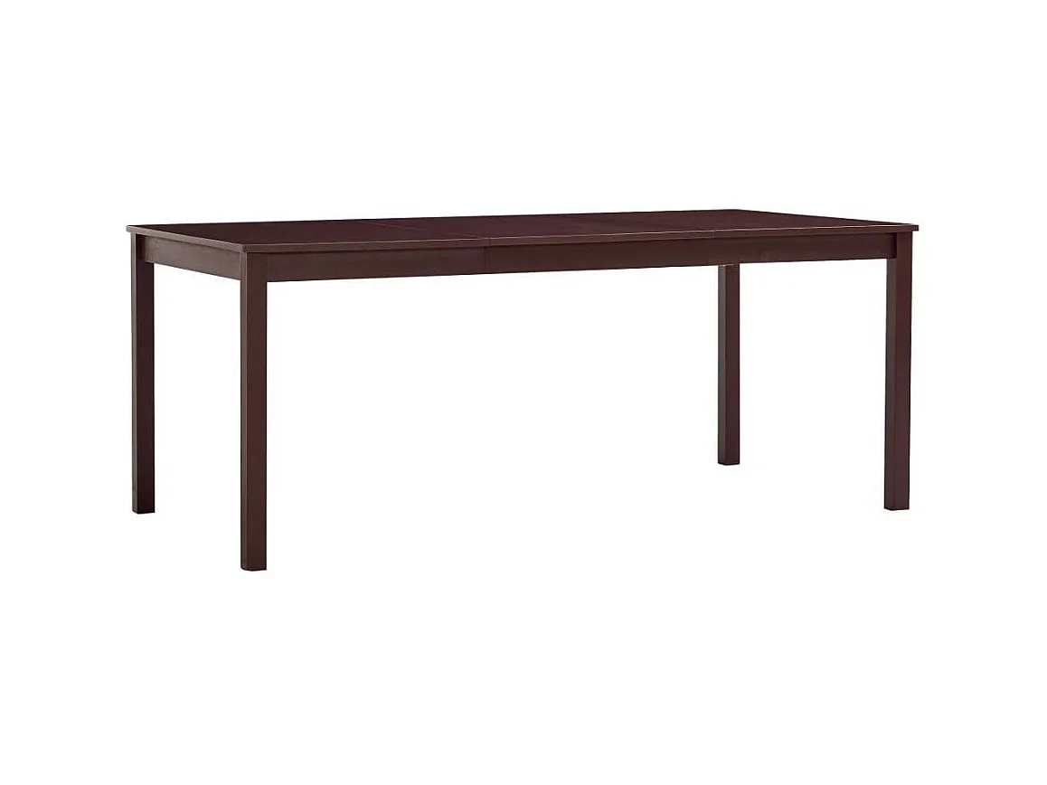 Table à manger rectangulaire pin massif marron foncé Sadou 180cm