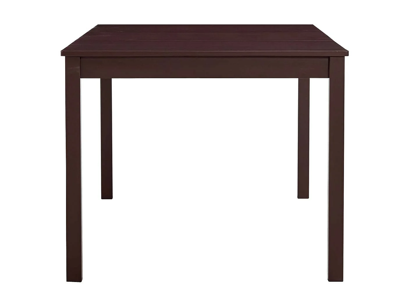 Table à manger rectangulaire pin massif marron foncé Sadou 180cm
