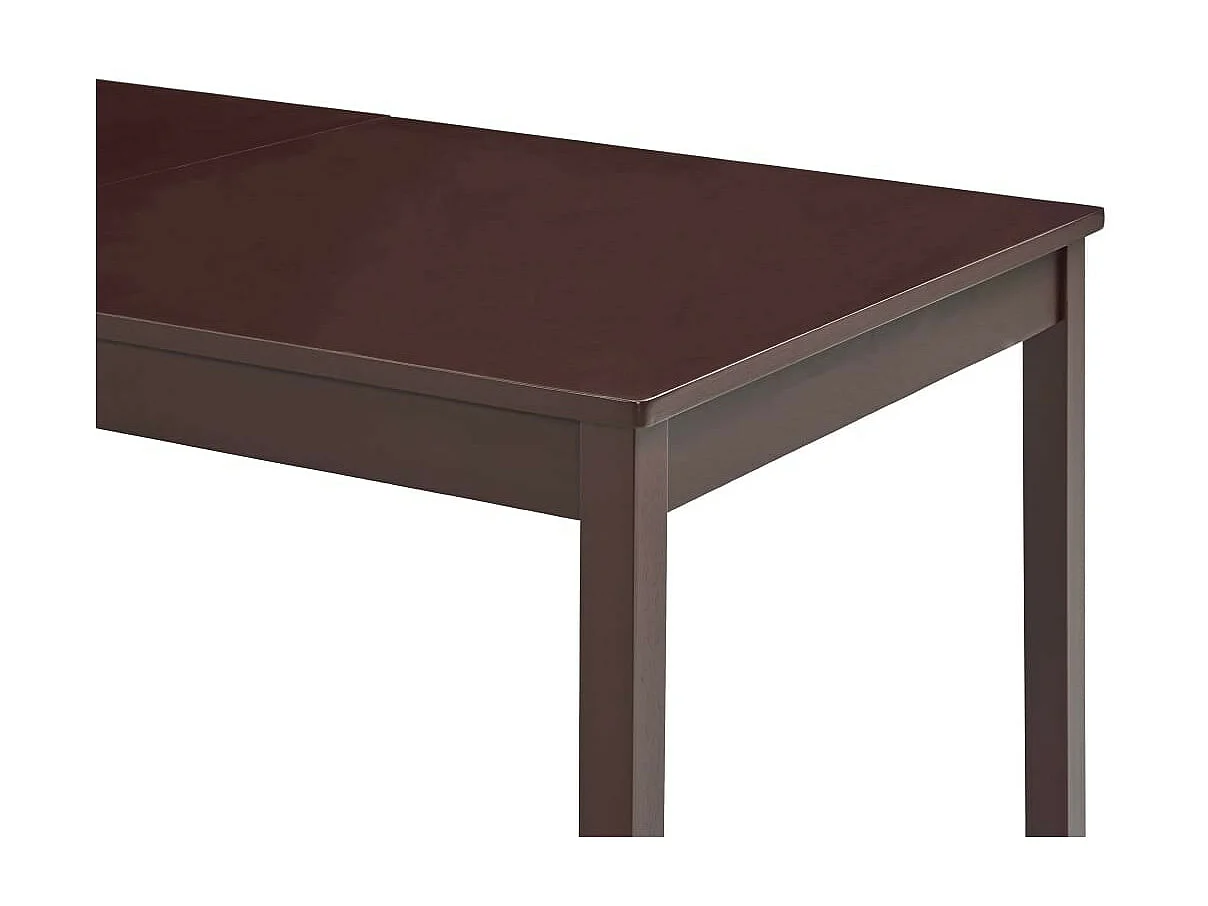 Table à manger rectangulaire pin massif marron foncé Sadou 180cm