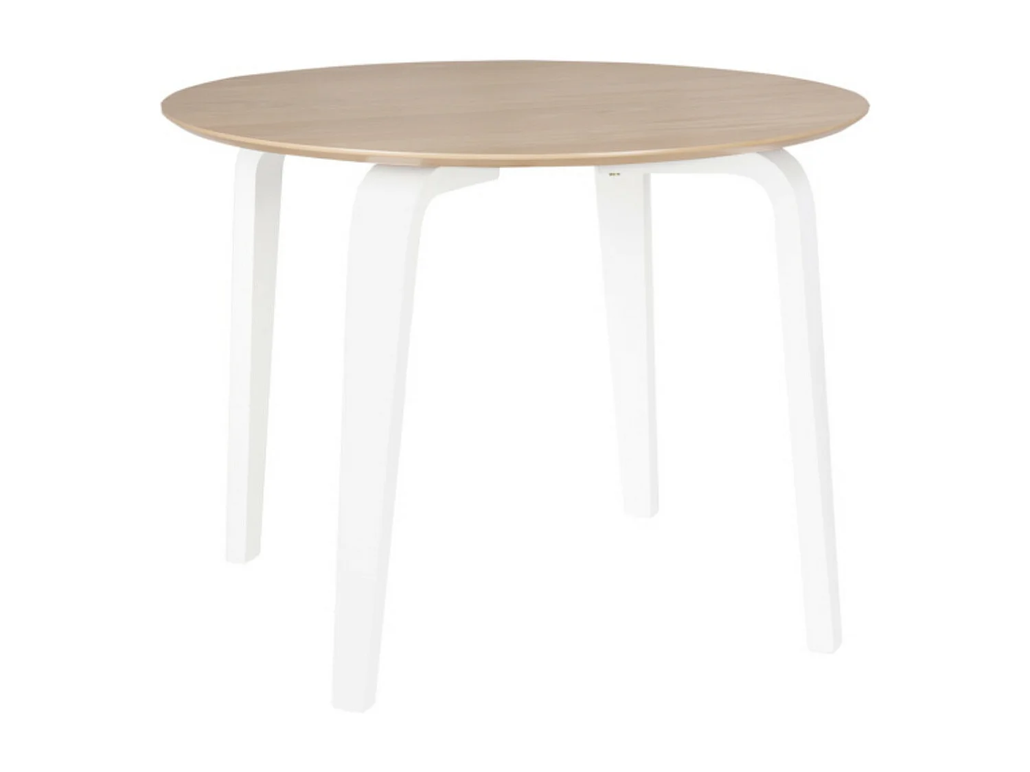 Table ronde Spinak en chêne clair et pieds laqués – Sobriété et élégance naturelle-Couleur Naturel/Noir