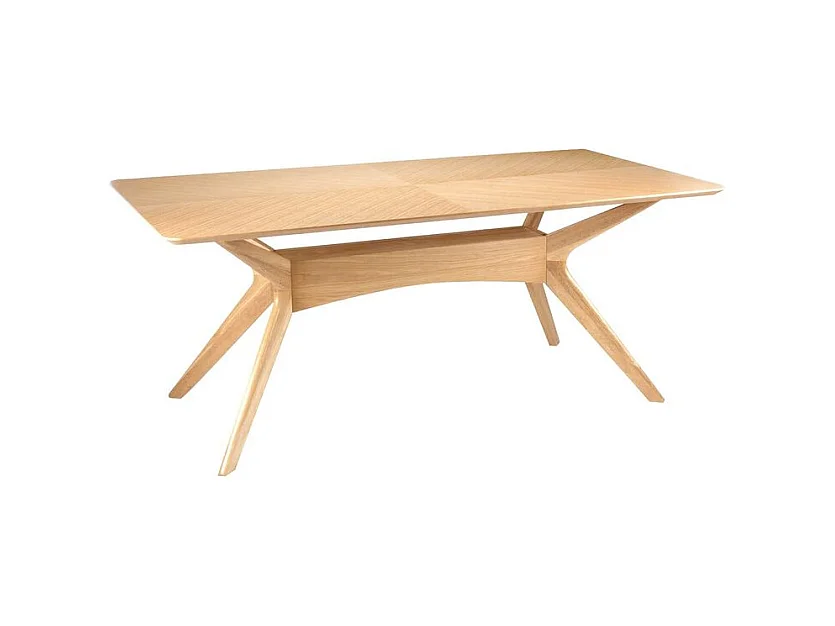 Table à manger Klerg en bois de chêne – Style épuré et durable-Couleur Naturel-Largeur 140 cm