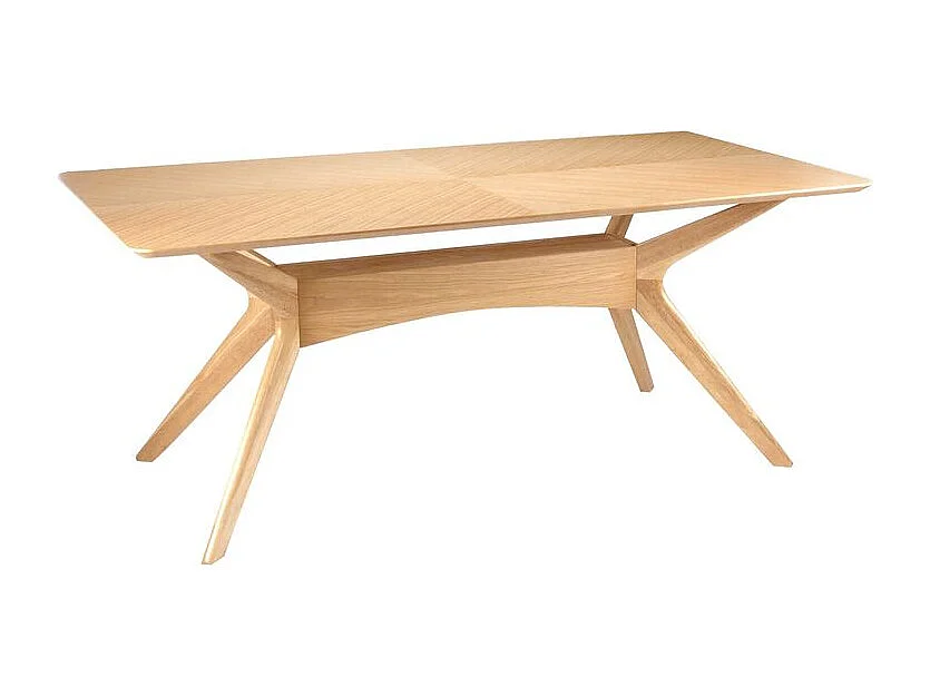 Table à manger Klerg en bois de chêne – Style épuré et durable-Couleur Naturel-Largeur 140 cm