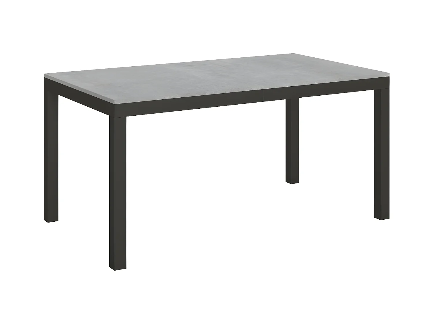 Mesa de comedor rectangular Evy 160 cm de hormigón gris y metal antracita
