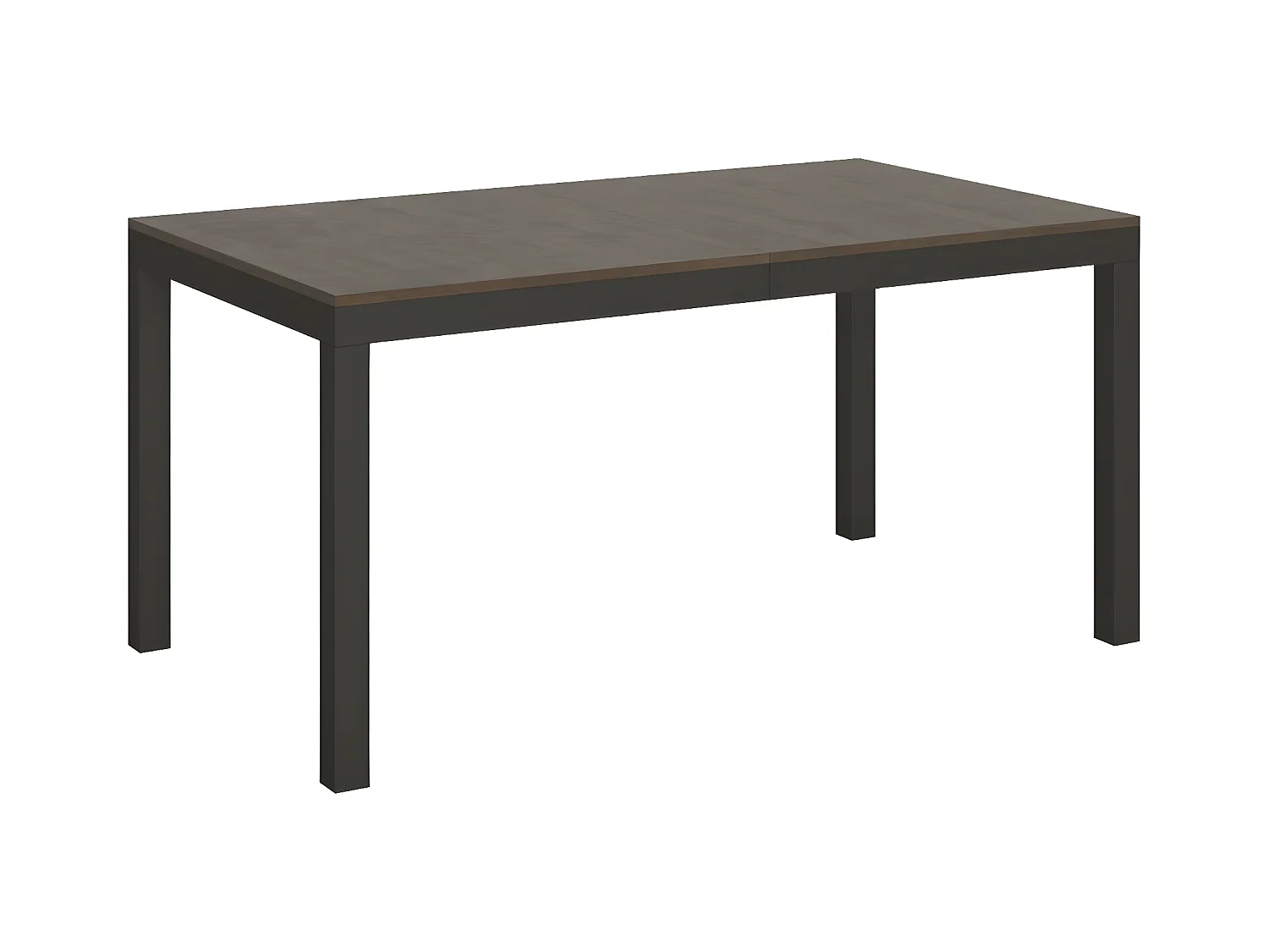 Table à manger rectangulaire bois foncé et métal anthracite Evy 180cm