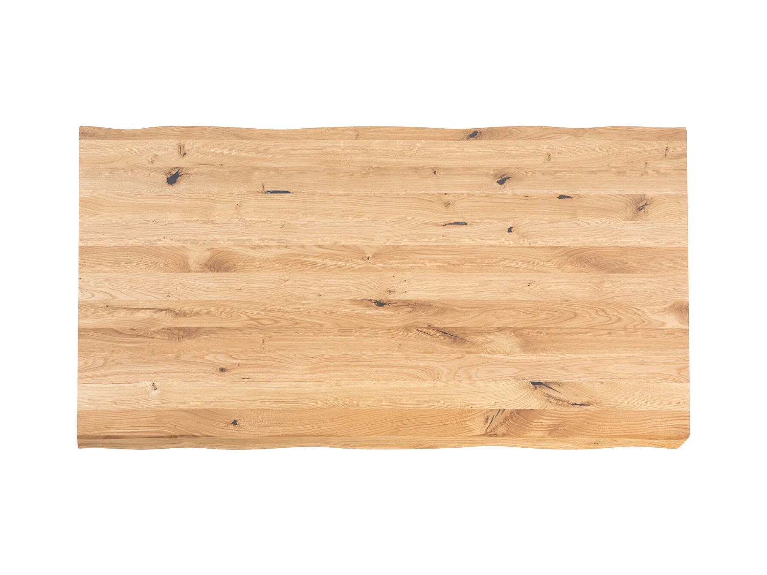 Table à manger industriel chêne massif clair et pieds X métal noir Antika-Largeur 140 cm
