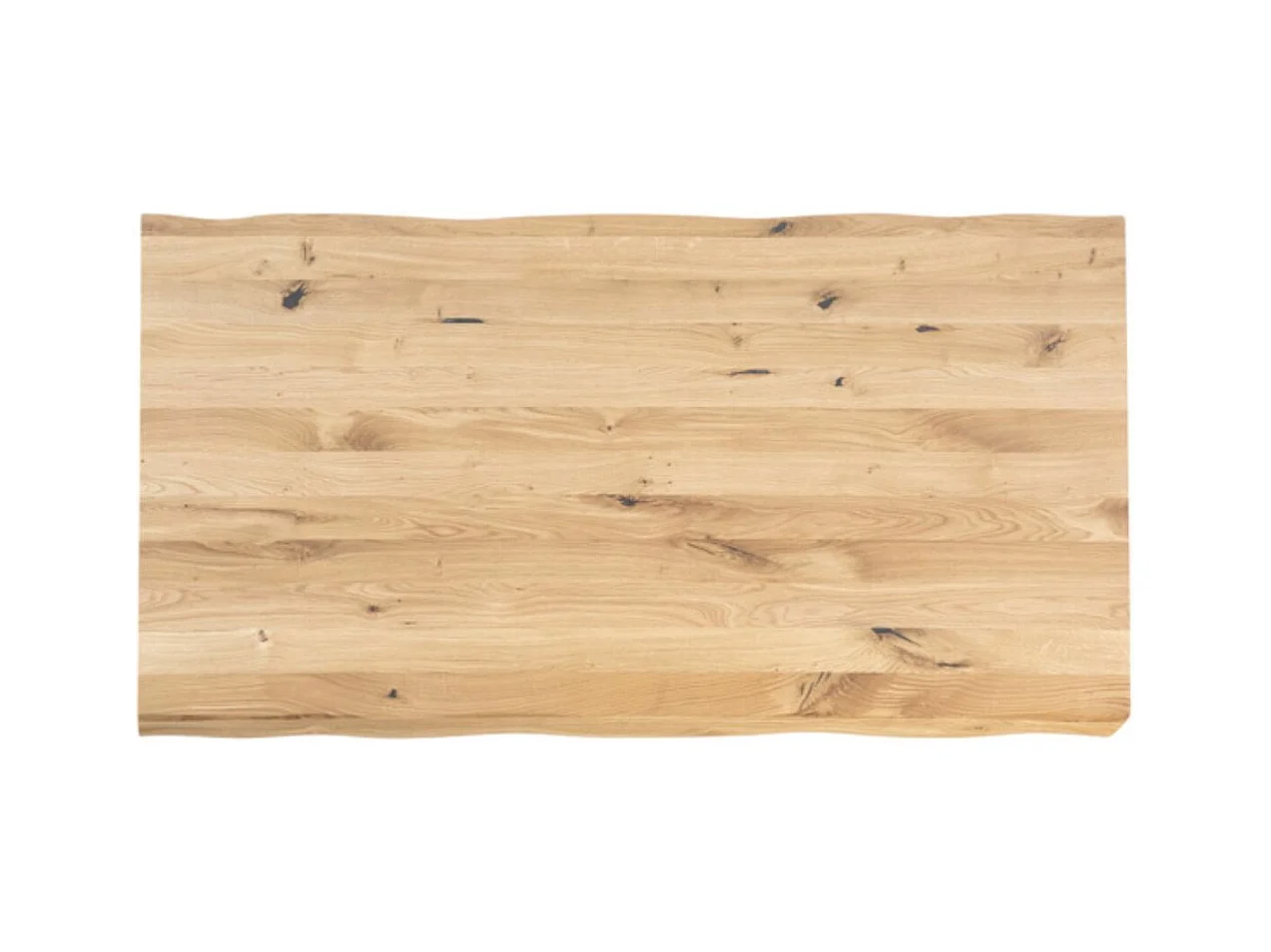 Table à manger industriel chêne massif clair et pieds X métal noir Antika-Largeur 140 cm
