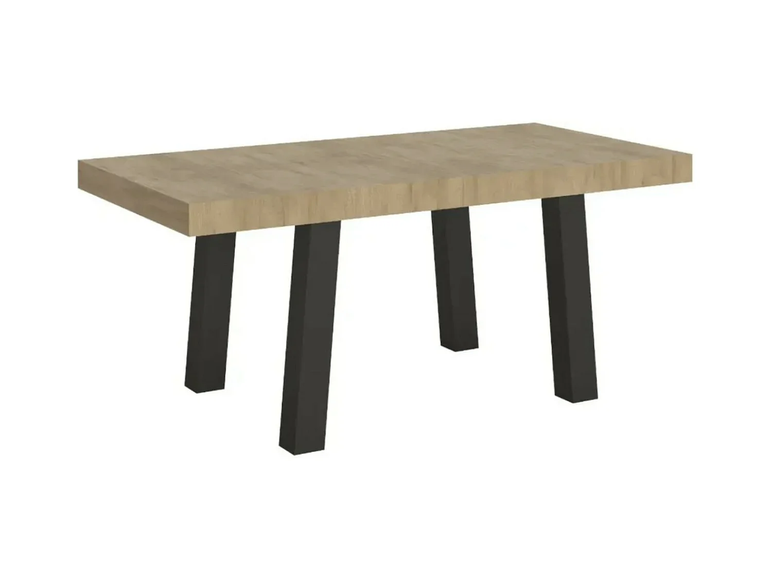 Table à manger rectangulaire bois clair et pieds métal anthracite Bidy 130cm