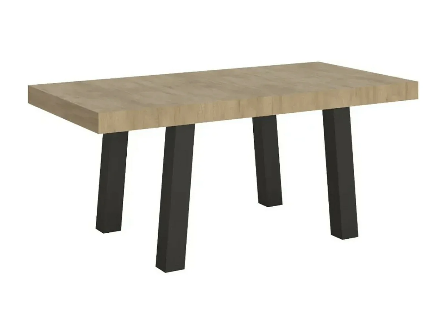 Table à manger rectangulaire bois clair et pieds métal anthracite Bidy 130cm