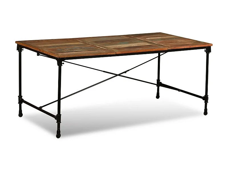 Table industrielle bois recomposé Vintale 180cm