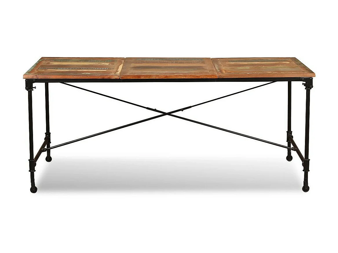 Table industrielle bois recomposé Vintale 180cm