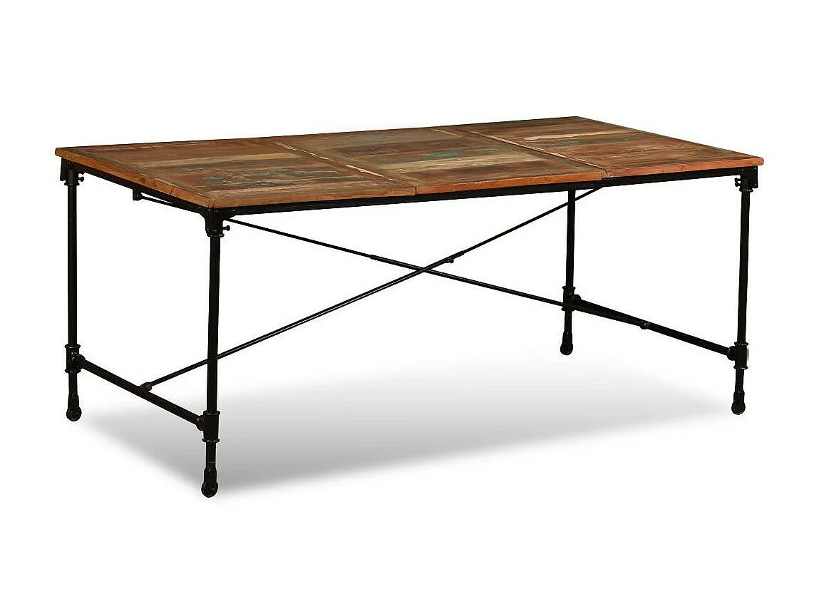 Table industrielle bois recomposé Vintale 180cm