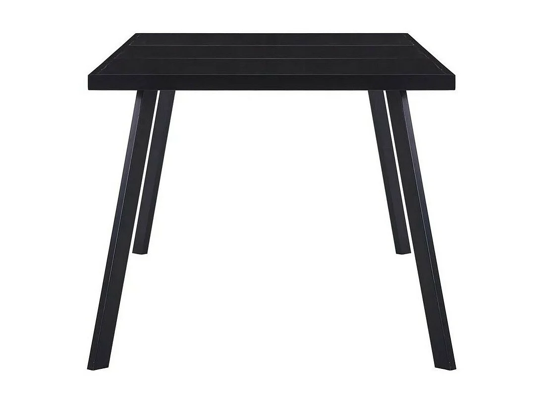 Table rectangulaire verre trempé noir et pieds métal Ragya 160cm