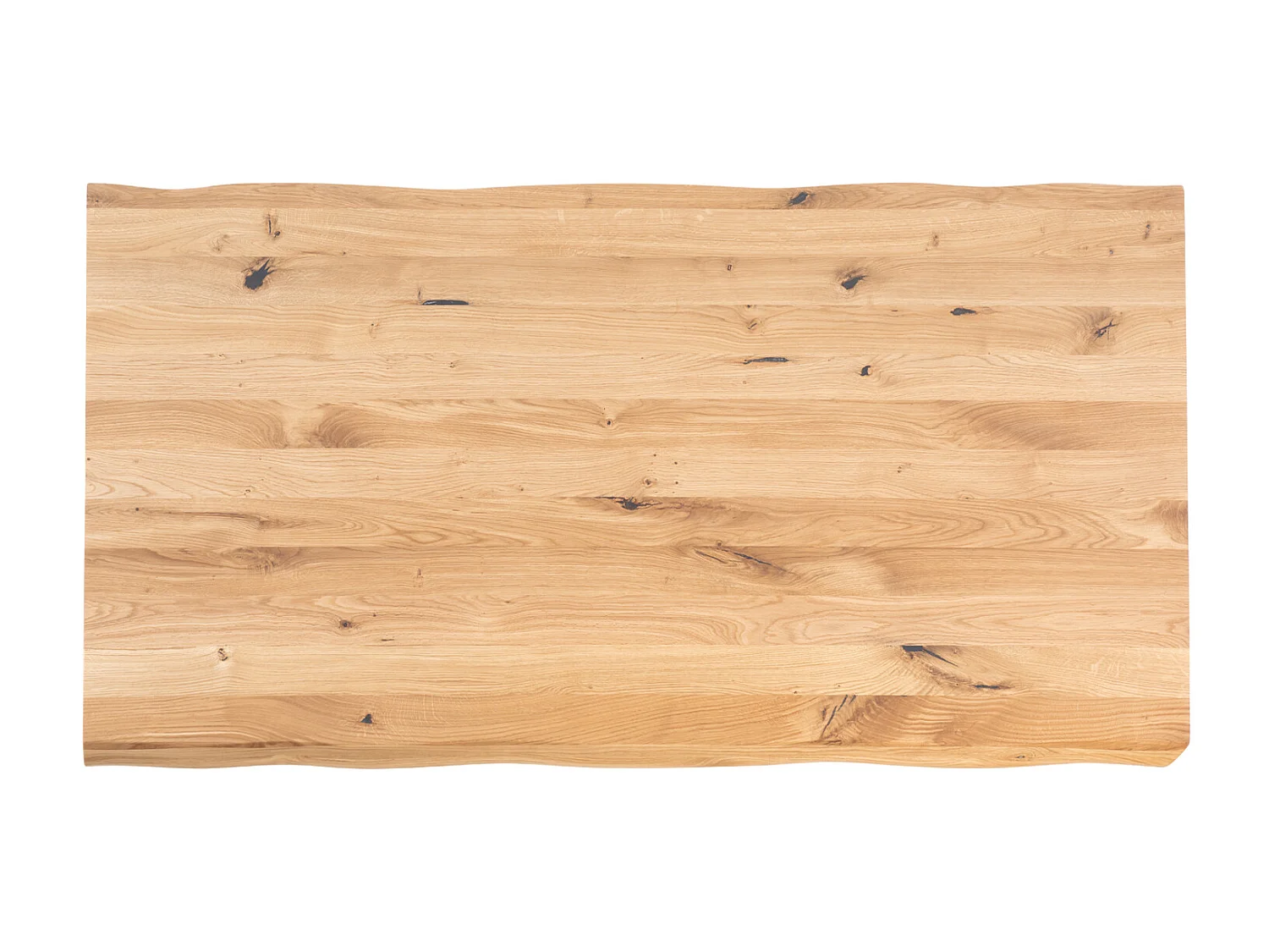 Table à manger industriel chêne massif clair et pieds X métal noir Antika-Largeur 200 cm