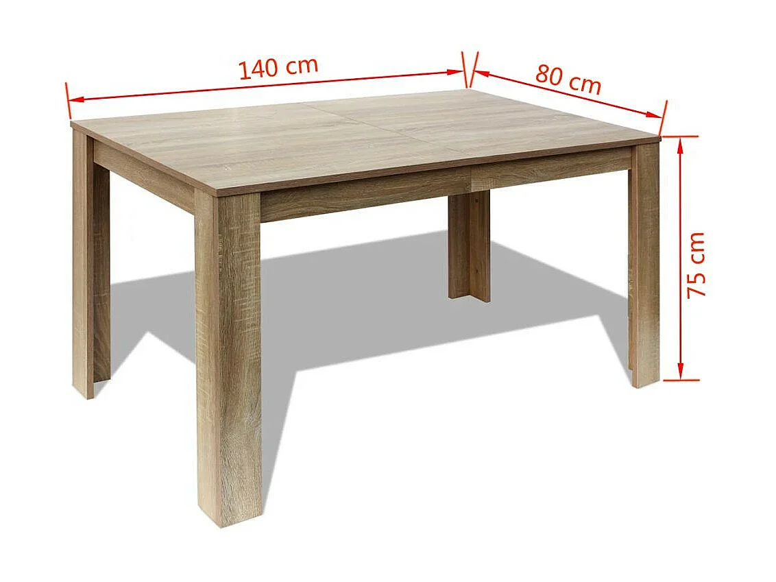 Table à manger rectangulaire bois naturel Dimer 140cm